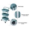 UXZDX Kitchen furniture Multi-Layer Steel Frame Wood Partition Multifunction Organizer Cart With Wheels Kitchen trolley (Color : A, Size : 3-Tier