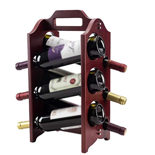 CZDYUF European Creative Wine Rack, Solid Wood Wine Bottle Rack Wooden Shelf Home Decoration