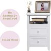 SQPFTW Fully Assembled Bedside Table with 2 Drawers - Wood No Assembly End Tables/Side Table/Nightstand/Bedside Locker for Livingroom,Bedroom,Off