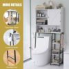 UROSULO Over The Toilet Storage Cabinet, Over The Toilet Storage Shelf with Toilet Paper Holder, Bathroom Organizer Over Toilet Storage, Space-Sa