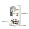 DINGZZ Hat Coat Rack Cloth Shoe Stool Rack Hanger Hook Shelf Clothing Entrance Floor Display 2 Tier Clothes Rack (Color : Argento, Size : 60x34x1