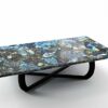 Gifts And Artefacts 30 x 48 Inches Labradorite Stone Resin Art Dining Table Top Rectangle Shape Marble Sofa Center Table for Office Furniture Dec