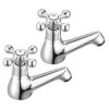 Wasserrhythm Basin Taps Pair Bathroom Sink Taps Mixers Victorian Traditional Chrome Brass Cross Lever Wash Basin Tap