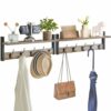 YMYNY Coat Rack Shelf Wall Mounted, Coat Hooks Set of 2, Entryway Coat Hanger with 4 Double Hooks, 31.5" Wall Floating Shelf with Hat Rack, for K