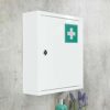 Homespired® Emergency First Aid Medical Cabinet Stainless Steel, Wall Mountable (Includes Mounting Screws), Lockable with 2 Keys, Sturdy Metal Co