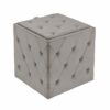 Inspire Me! Home Décor Genevieve Ottoman with Inset Faux Marble Tray Table Lid, Classy Sand Shell Soft Velvet, 43 x 43 x 43 cm, Glamorous Tufted