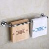 XHALERY Towel Rails Wall Mounted Bath Towel Rack,Wall Mounted Double Towel Rails Bar Stainless Steel Brushed Finish Towel Holder Rod for Bathroom