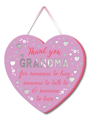 Thank you Grandma Mirror Wooden Hanging Heart Gift