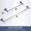 Cobbe Single-Lever Towel Rail, Extendible Towel Rail, 40 cm to 70 cm, Retractable Bathroom Towel Rail, Space Aluminium Towel Rail, Bathroom Towel