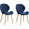 dining chair Kitchen Chair Velvet Seat and Backrest Sturdy Metal Legs for Kitchen/Dining Room/Lounge (Color : C, Size : Golden feet)