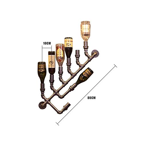 NEOCHY Wine Rack Modern Wall-Mounted Metal Wrought Iron Decoration Kitchen Restaurant Bar Wine Bottle Display Stand Can Store Bottles Display