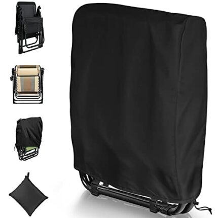 Kovshuiwe Outdoor Folding Chair Cover Waterproof,Patio Reclining Chair Cover,Garden Folding Chair Covers,420D Oxford Fabric Outdoor Patio Sunbed