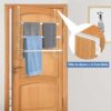 3 Tier Over the Door Towel Rail, Hanging Towel Rack for Bathroom, Adjustable Towel Holder with 2 Hooks for Storage Drying Towels Clothes, White