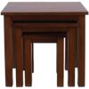 Aurotrice OAK Solid Nest of 3 Tables Coffee Table Small Wooden Side/End/Lamp Walnut Nesting Tables for Living Room