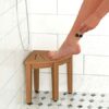 AquaTeak 12" Kai OptiAREA Corner Teak Shaving & Washing Foot Rests