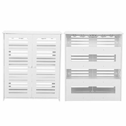 Cerlingwee 4 Tire Small Shoe Rack, Carved Design Stylish and Beautiful Easy to Install, Shoe Cabinet for Hallway Living Room, Shoe Cabinet 24.8 *