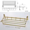 HIGOH Towel Racks, Bathroom Towel Rack Wall Mounted Towel Holder,High-End with 5 Hooks European Folding Bath Towel Shelf,Movable Towel Rackplatin