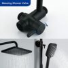 Black Shower Set Height Adjustable Overhead Shower Kit Without Mixer Shower Riser Rail Kit with Brass Diverter, MCADYS Rainfall Shower Kit with 3