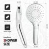 Rainsworth Shower Head with Filter for Hard Water - Universal High Pressure 3 Sprays Handheld Shower, Water Saving, Limescale Filter, Chrome