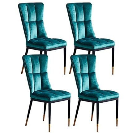 Kitchen Dining Room Furniture Chairs Kitchen Dining Chairs Set Of 4 Modern Velvet Upholstered Leisure Side Chairs with Metal Legs for Kitchen Din