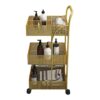 THYKL Scandinavian Iron Shelves Bedroom Kitchen Metal Removable Bathroom Storage Rack With Wheels Trolley