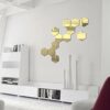 YongPan 24PCS DIY Hexagon Acrylic Mirror Sticker, Mirrored Sticker Decal,Adhesive Acrylic Mirror Tiles for Scrapbooking,Crafts Making and Home De