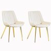 dining chair Kitchen Dining Room Furniture Chairs Dining Chairs Set Of 2 PU Leather Seat With Metal Legs And Backrest Living Room Reception Chair