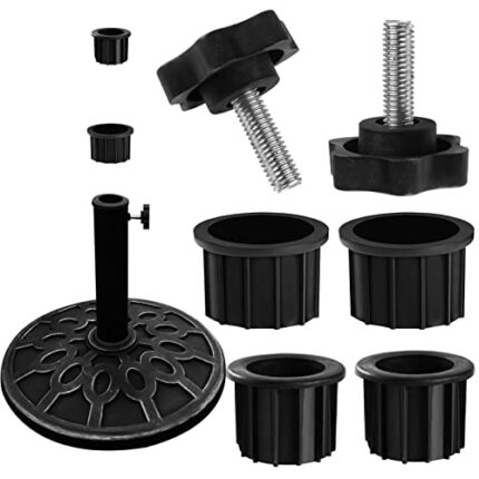 6 Pcs Umbrella Base Stand Replacement Parts,Courtyard Umbrella Base Replacement Parts Outdoor Umbrella Hole Ring Plug Cover with M8 Thread Screw