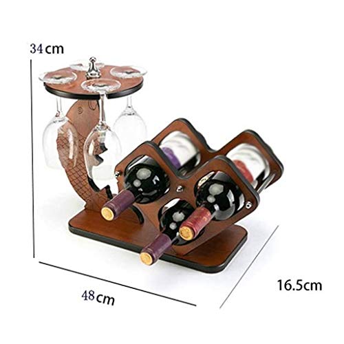 CZDYUF Creative Wine Rack, Wine Glass Rack Wine Bottle Rack Wooden Wine Display Rack, Friendly and Tasteless