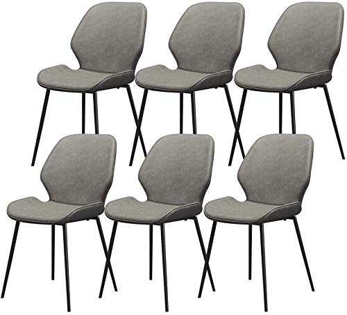 Modern Kitchen Dining Room Chairs Dining Chairs Set Of 6 PU Leather Cushion Seat Kitchen Chair With Metal Legs Non-Slip Mat Bar Chairs For Kitche