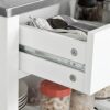 BHVXW Kitchen Storage Serving Trolley Cart With Stainless Steel Worktop Easy to Clean