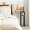 IBUYKE C Shaped End Table, Side Table for Sofa and Bed, Beside Desk for Living Room, Rustic Brown TMJ406H