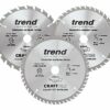 Trend CraftPro Triple Pack of Medium/Fine Finish TCT Saw Blades for DC390, DWE007, DCS391, DC391N Circular Saws, 165mm x 20mm Bore, 24 & 40 Teeth
