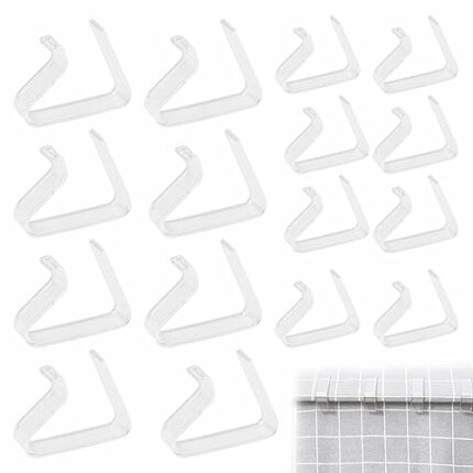 WFEWE 16Pcs Plastic Table Cloth Clip,Transparent Picnic Table Cloth Clips for Outside Table,Large Table Cloth Clips,Outdoor Table Cloth Clips,Sui