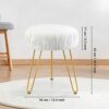 SCRIPTRACT Velvet Footrest Multifunctional Vanity Stool Ottoman Round Modern Upholstered Foot Stool - Golden Metal Leg - Dressing Table Stool, Sh