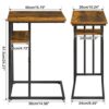 IBUYKE C Shaped End Table, Side Table for Sofa and Bed, Beside Desk for Living Room, Rustic Brown TMJ406H