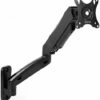 VIVO Height Adjustable Pneumatic Extended Arm Single Monitor Wall Mount, Full Motion Articulating, Fits 17 to 27 inch Screen, Black, MOUNT-V001G