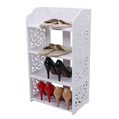 Ejoyous Shoes OrganizerShoe Rack Stand, Space Saving Smooth Surface Hoes Rack PVC Wood Plastic for Living Room