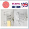 Wall Mounted Towel Bar Swivel Towel Rack Stainless Steel Bar 5-Arm Hanger Holder