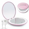 wobsion Led Compact Mirror, 1x/10x Magnification Compact Mirror with Light,Handheld 2-Sided Pocket Mirror,Travel Makeup Mirror,3.5in Compact Mirr
