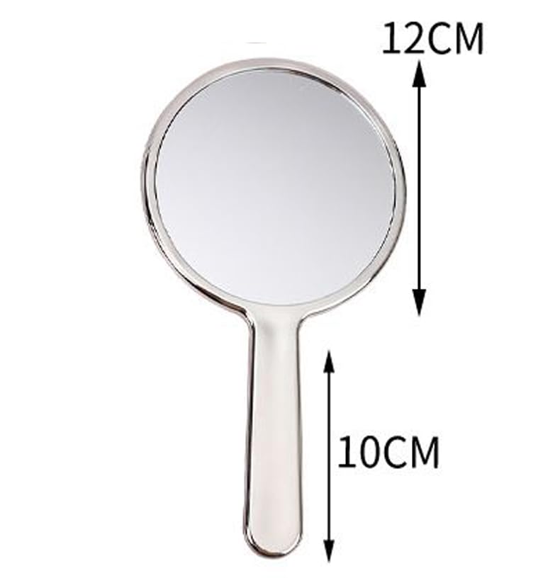 JJUUYOU Handheld Mirror with Handle, Hand Held HD Mirror, Salon Hairdresser Plain Mirror Retro Style, 22X12 CM Single-Sided Portable Travel Vanit