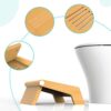 Heuffe Toilet Stool, Foldable Poop Stool Squat Adult for Bathroom, Wood Pooping Stool Folding, Squatting Bathroom Potty Stool with Anti-Slip Stri