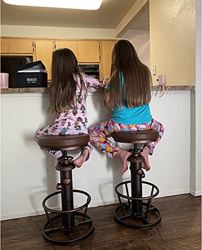 Vintage Bar Stools Fire Hydrant Design Swivel PU Seat 24-30inch Counter Height Adjustable Industrial Kitchen Island Stool Retro Dining Chair Farm