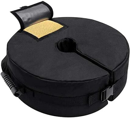 LATERN Patio Umbrella Weight Bag, 46CM Round Detachable Sand Base Stand Weatherproof Parasol Weights Bag with Large Opening fit Any Offset Cantil