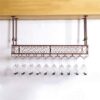 EMISOO Bar Unit Floating Shelves Wall-Mounted Wine Racks, Wine Bottle Holder Ceiling Hanging Metal Iron Wine Glass Rack Goblet Stemware Racks (Co