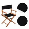 AHANDMAKER 1 Set Chair Replacement Canvas, Black Casual Directors Chair Cover Kit Replacement Canvas Seat and Back with Wood Stick Easy to Clean