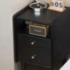 WALNUT Ultra-narrow Bedside Cabinet Bedroom Small 30cm Bedside Cabinet Bedside Cabinet Storage Cabinet Light Luxury (Color : D, Size : 30CM)