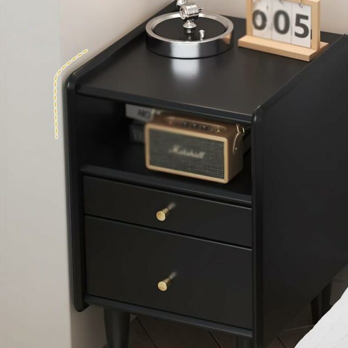 WALNUT Ultra-narrow Bedside Cabinet Bedroom Small 30cm Bedside Cabinet Bedside Cabinet Storage Cabinet Light Luxury (Color : D, Size : 30CM)