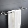RSOCHS Stainless Steel Anti-rust Bathroom Washroom Double Rod Towel Rack Shelf Holder Wall Mounted