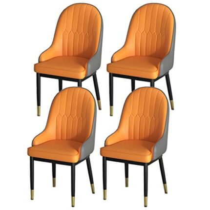 Kitchen Dining Room Furniture Chairs Kitchen Dining Chairs Set Of 4 Modern Faux PU Leather High Back Padded Soft Seat Living Room Chairs Sturdy M